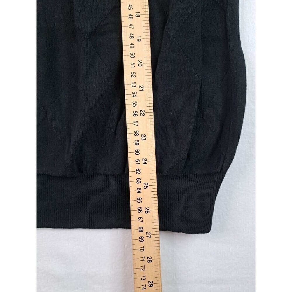 Oscar De La Renta Argyle Golf Sweater Vest Black Mens XL - Picture 3 of 5